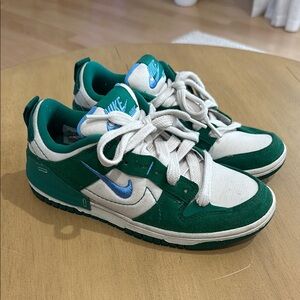 Nike Dunks Green and White Sneakers